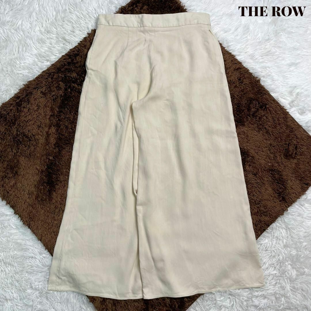 THE ROW(ザロウ)の【美品】THE ROW ザ ロウ アンクル ワイド パンツ アイボリー 4 高級 レディースのパンツ(カジュアルパンツ)の商品写真