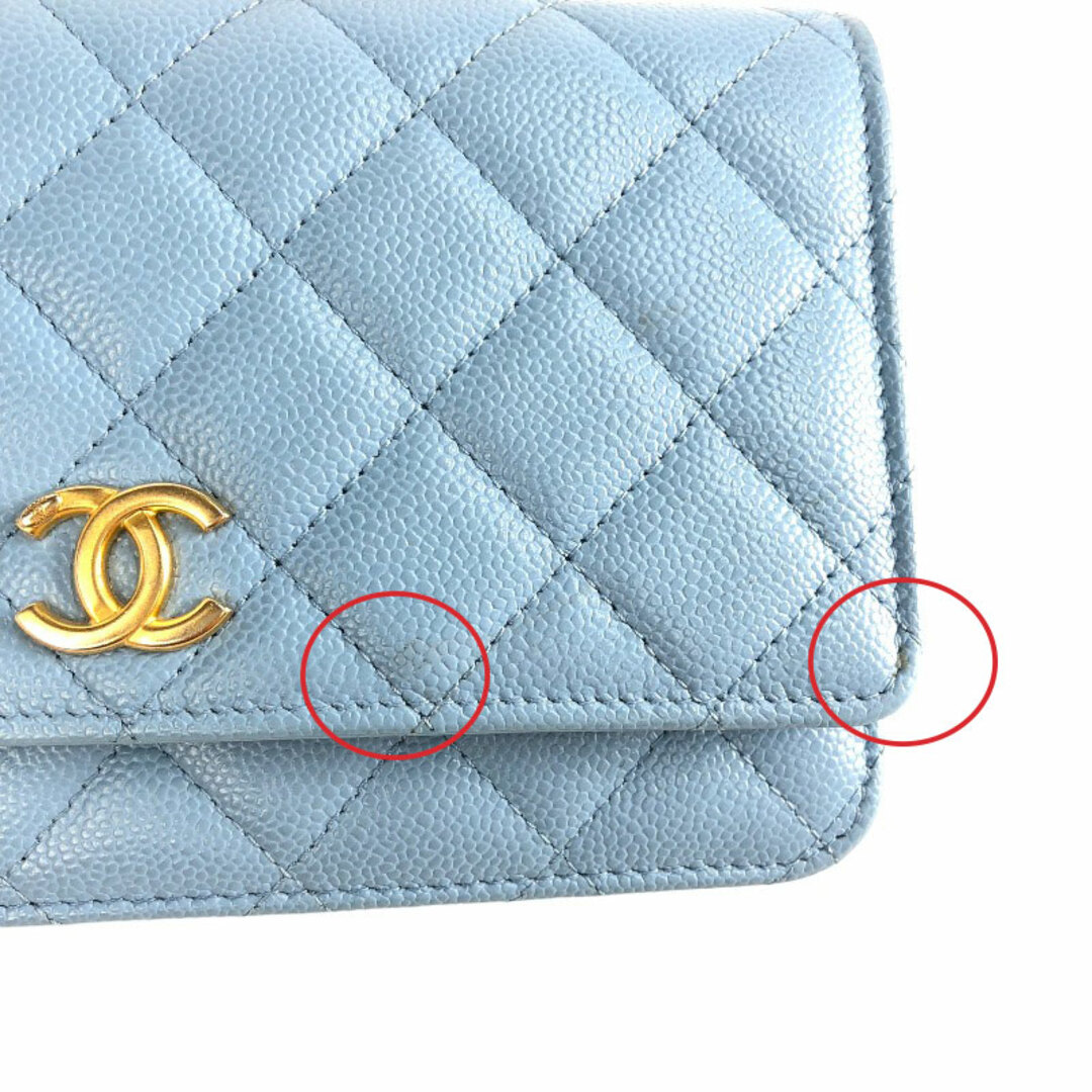 CHANEL(シャネル)の　シャネル CHANEL トップハンドル チェーンウォレット ライトブルー ゴールド金具 キャビアスキン レディース ショルダーバッグ レディースのバッグ(ショルダーバッグ)の商品写真