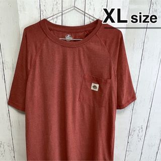 USA古着　Tシャツ　XL　レッド　赤　テラコッタ　胸ポケット　ワンポイント(シャツ)