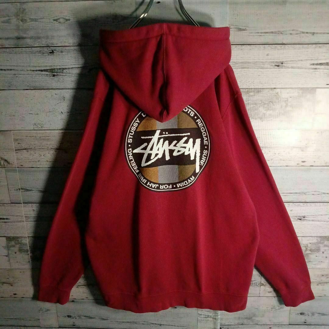 STUSSY(ステューシー)の【超希少モデル】ステューシー☆バックラスタカラーロゴ入りパーカー 入手困難 人気 メンズのトップス(パーカー)の商品写真