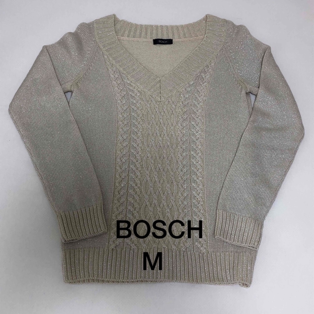 BOSCH(ボッシュ)のBOSCH　Vネックニット　コットン　オレンジ　M レディースのトップス(ニット/セーター)の商品写真