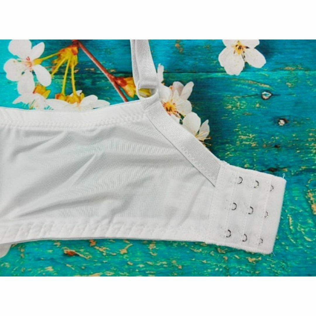 159★E80 L★脇高調ブラショーツセット ローズ刺繍 清楚系 白 レディースの下着/アンダーウェア(ブラ&ショーツセット)の商品写真
