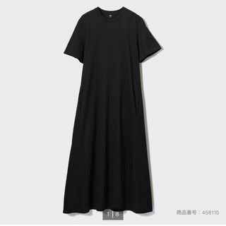 ユニクロ(UNIQLO)のマーセライズコットンAラインワンピース　S  ユニクロ(ロングワンピース/マキシワンピース)