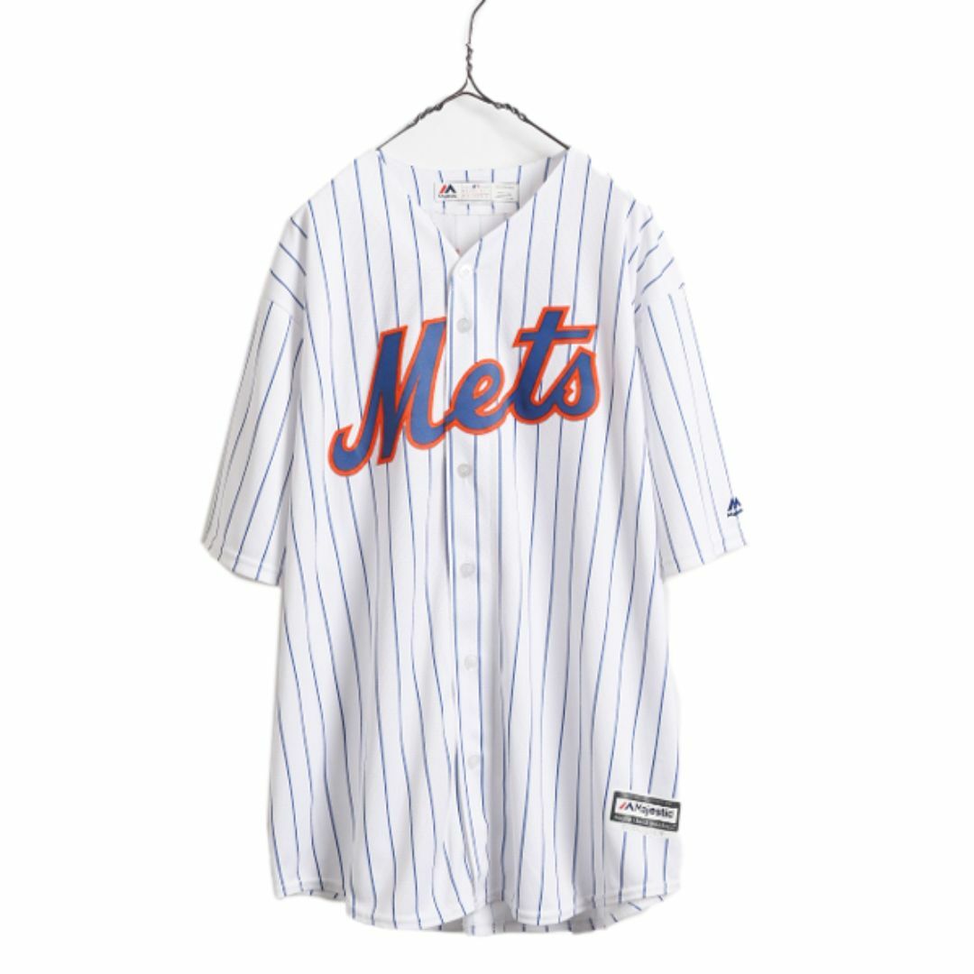 【年中無休】 USA製 MLB オフィシャル Majestic メッツ ベースボール シャツ ユニフォームシャツ