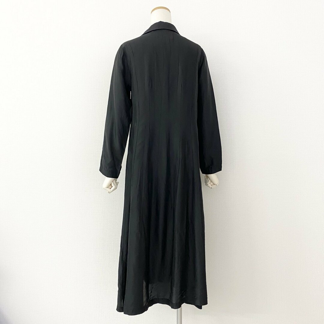 tricot COMME des GARCONS(トリココムデギャルソン)の71e14 90s tricot COMME des GARCONS トリコ コムデギャルソン 長袖ワンピース シャツワンピース TO-040160 ブラック キュプラ100％ AD1995 レディース アーカイブ レディースのワンピース(ロングワンピース/マキシワンピース)の商品写真