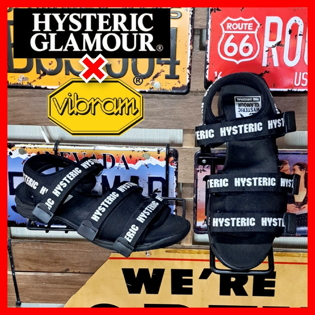 HYSTERIC GLAMOUR(ヒステリックグラマー)のヒステリックグラマー×ビブラムソール　ロゴ　ベルトストラップ　スポーツサンダル メンズの靴/シューズ(サンダル)の商品写真