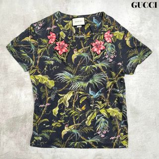 グッチ(Gucci)のGUCCI グッチ 花柄 ボタニカル 総柄 Tシャツ カットソー XS 高級(Tシャツ/カットソー(半袖/袖なし))