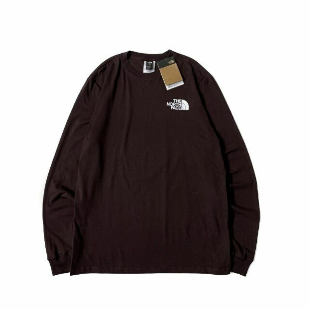 THE NORTH FACE(ザノースフェイス)のノースフェイス 長袖 Tシャツ US限定 ボックスロゴ(L)茶 180902 メンズのトップス(Tシャツ/カットソー(七分/長袖))の商品写真