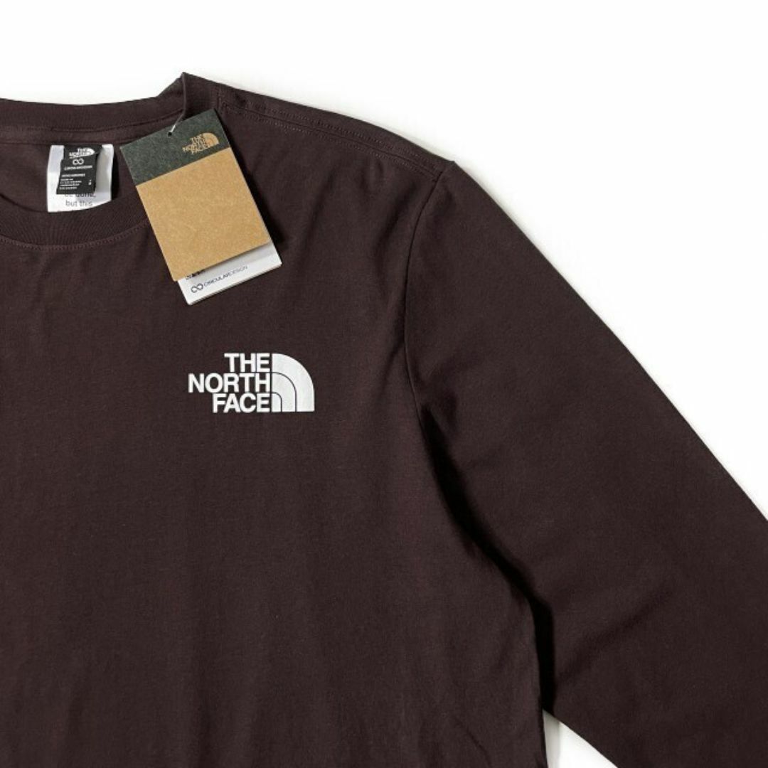 THE NORTH FACE(ザノースフェイス)のノースフェイス 長袖 Tシャツ US限定 ボックスロゴ(L)茶 180902 メンズのトップス(Tシャツ/カットソー(七分/長袖))の商品写真