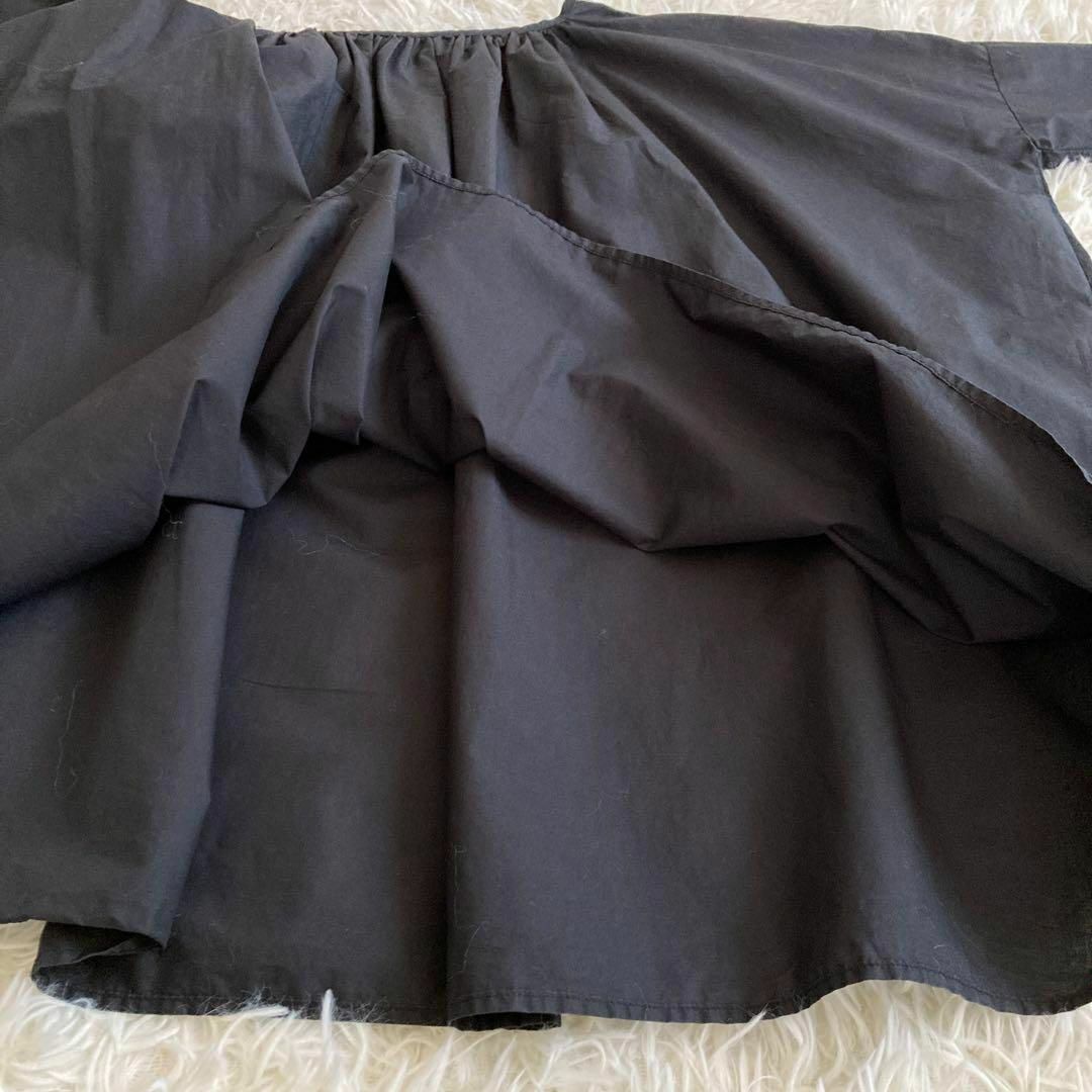Gauze#　ボリューミーギャザーブラウス　プルオーバー　綿100% 　黒 レディースのトップス(シャツ/ブラウス(半袖/袖なし))の商品写真