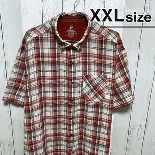 シャツ(shirts)のUSA古着　半袖シャツ　XXL　チェック柄　レッド　ホワイト　オーバーサイズ(シャツ)