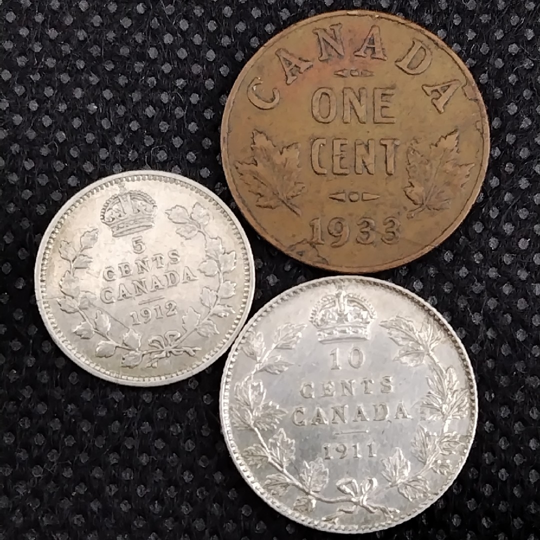 銀貨　イギリス領カナダ　古銭　ジョージ5世 エンタメ/ホビーの美術品/アンティーク(貨幣)の商品写真