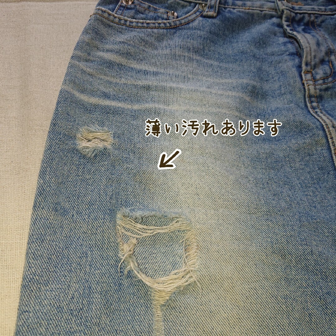 レディース M：ダメージ デニムスカート レディースのスカート(ミニスカート)の商品写真