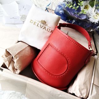 デルヴォー(DELVAUX)の極美品　DELVAUX デルボー　デルヴォー  ミニ　バケット　レッド　赤(トートバッグ)