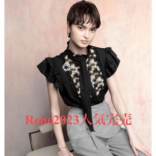 René - Rene 2023年製DM掲載♡人気完売品【新品同様】フラワーレースブラウス34