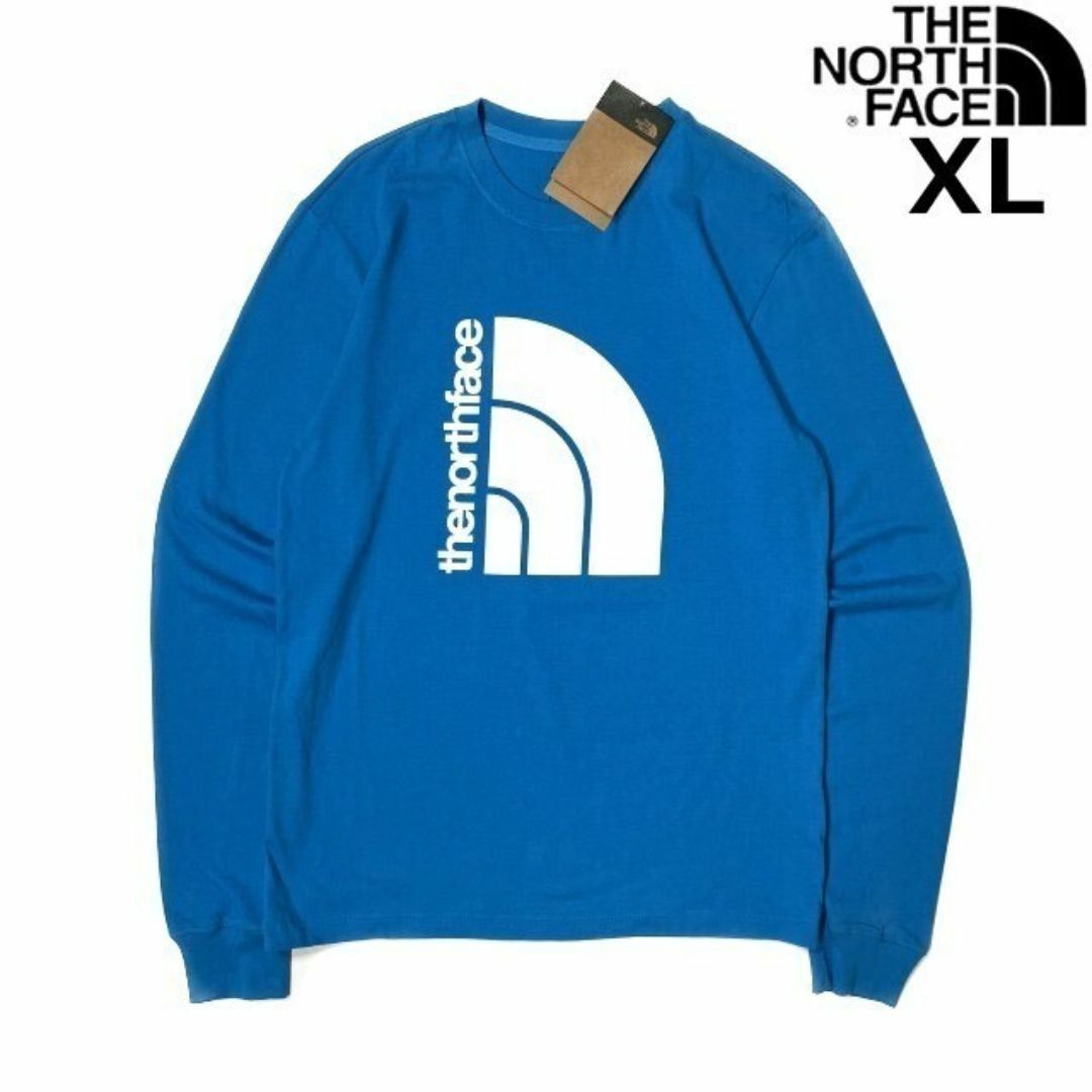 THE NORTH FACE(ザノースフェイス)のノースフェイス 長袖 Tシャツ US限定 立体ロゴ(XL)青 180902 メンズのトップス(Tシャツ/カットソー(七分/長袖))の商品写真