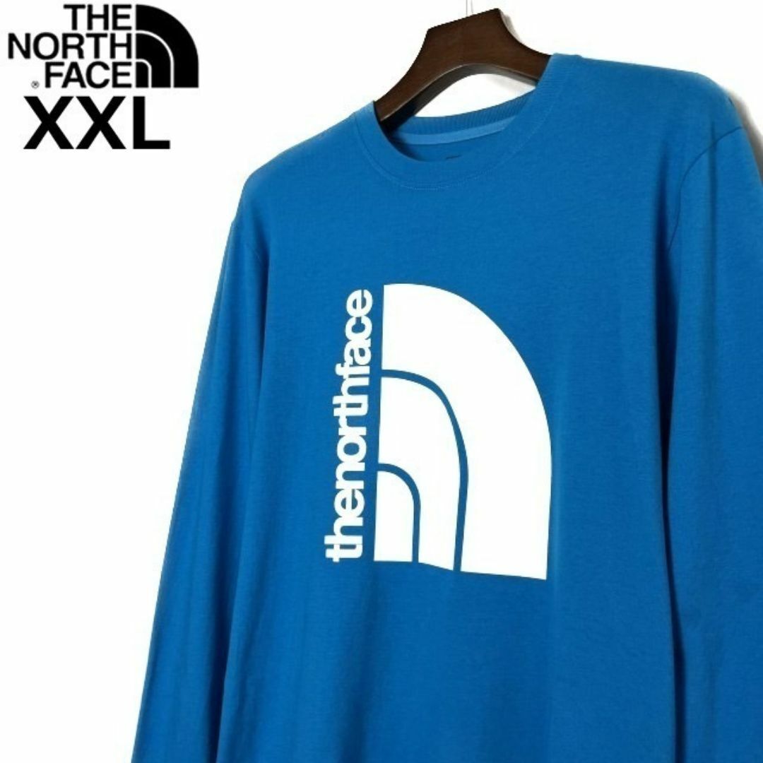 THE NORTH FACE(ザノースフェイス)のノースフェイス 長袖 Tシャツ US限定 立体ロゴ(XXL)青 180902 メンズのトップス(Tシャツ/カットソー(七分/長袖))の商品写真