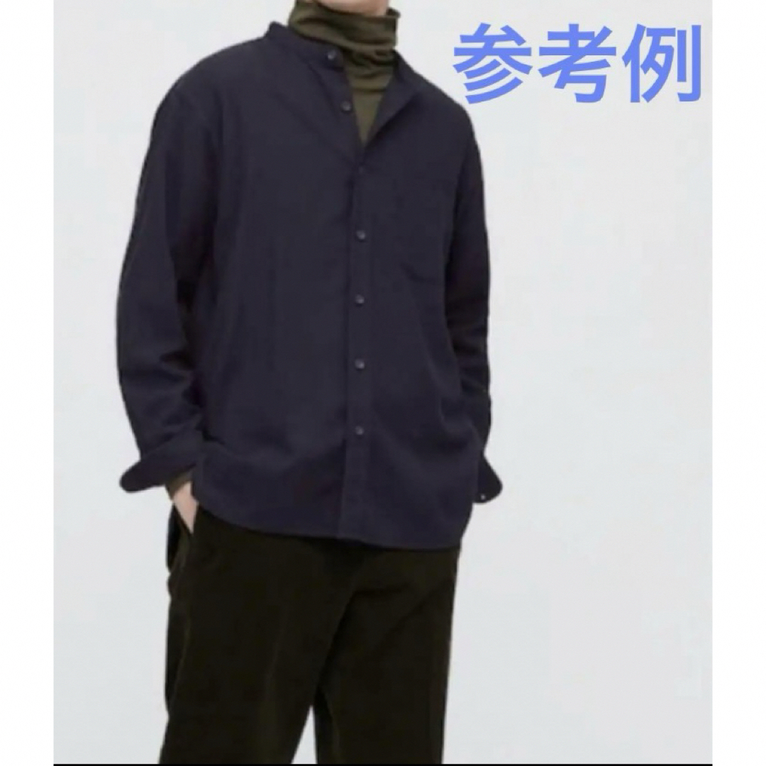 UNIQLO(ユニクロ)のユニクロ　フランネル　長袖シャツ　ネイビー メンズのトップス(シャツ)の商品写真