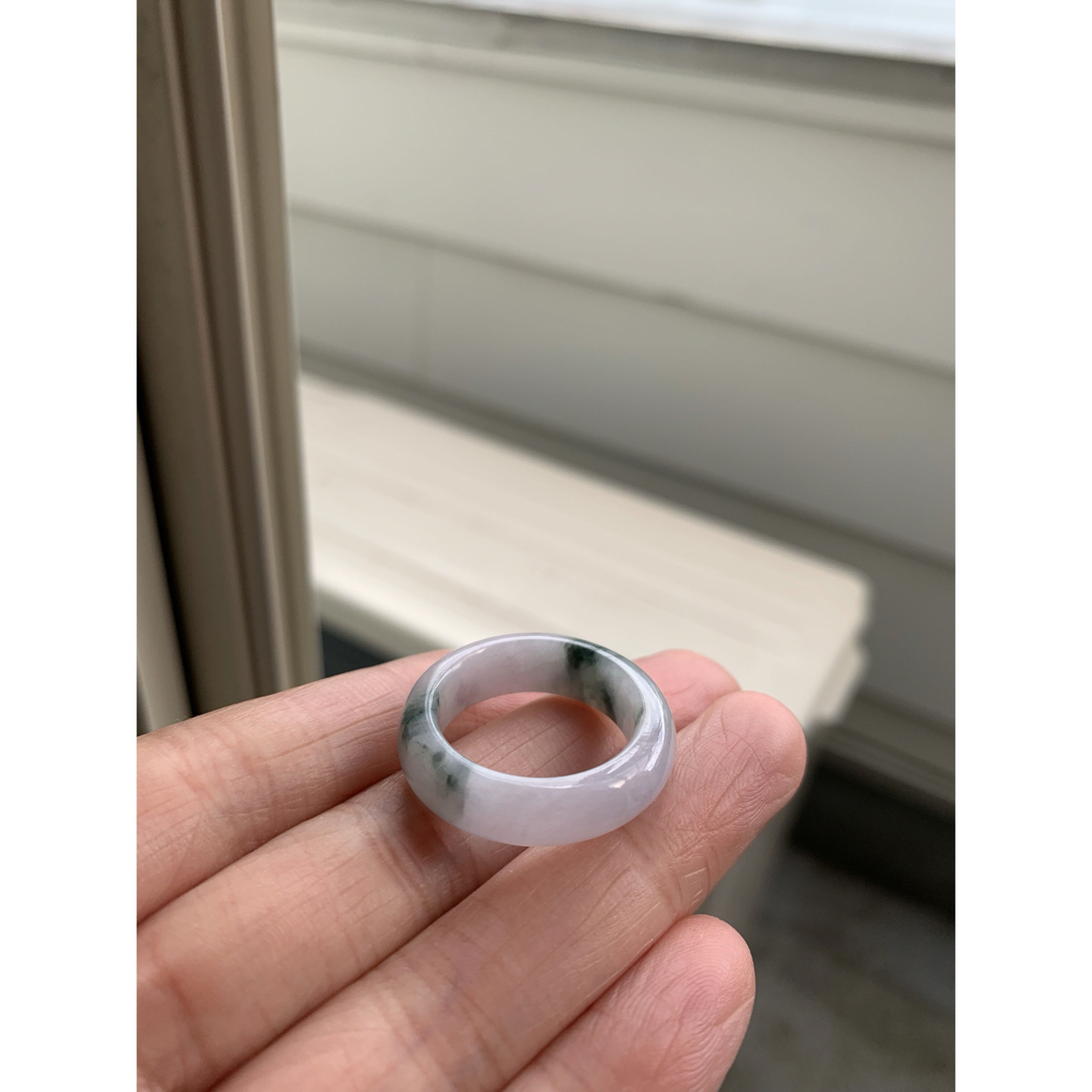 ミャンマー 本翡翠 天然石 翡翠指輪 リング 飄花 18.7mm メンズのアクセサリー(リング(指輪))の商品写真