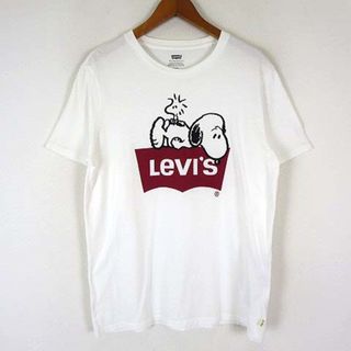 リーバイス ピーナッツ スヌーピー コラボ Tシャツ ビッグ ロゴ 半袖 S 白