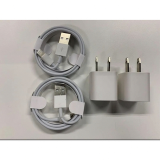iPhone充電器ライトニングケーブル2本　USBアダプター2個　防水対策有り(バッテリー/充電器)