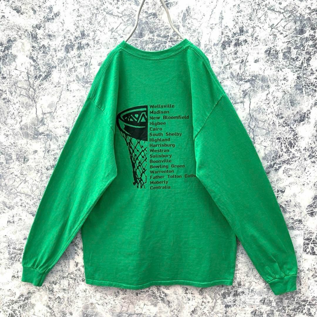 IT54US古着ギルダン米国バスケットボール大会バックプリントロゴロングTシャツ メンズのトップス(Tシャツ/カットソー(七分/長袖))の商品写真