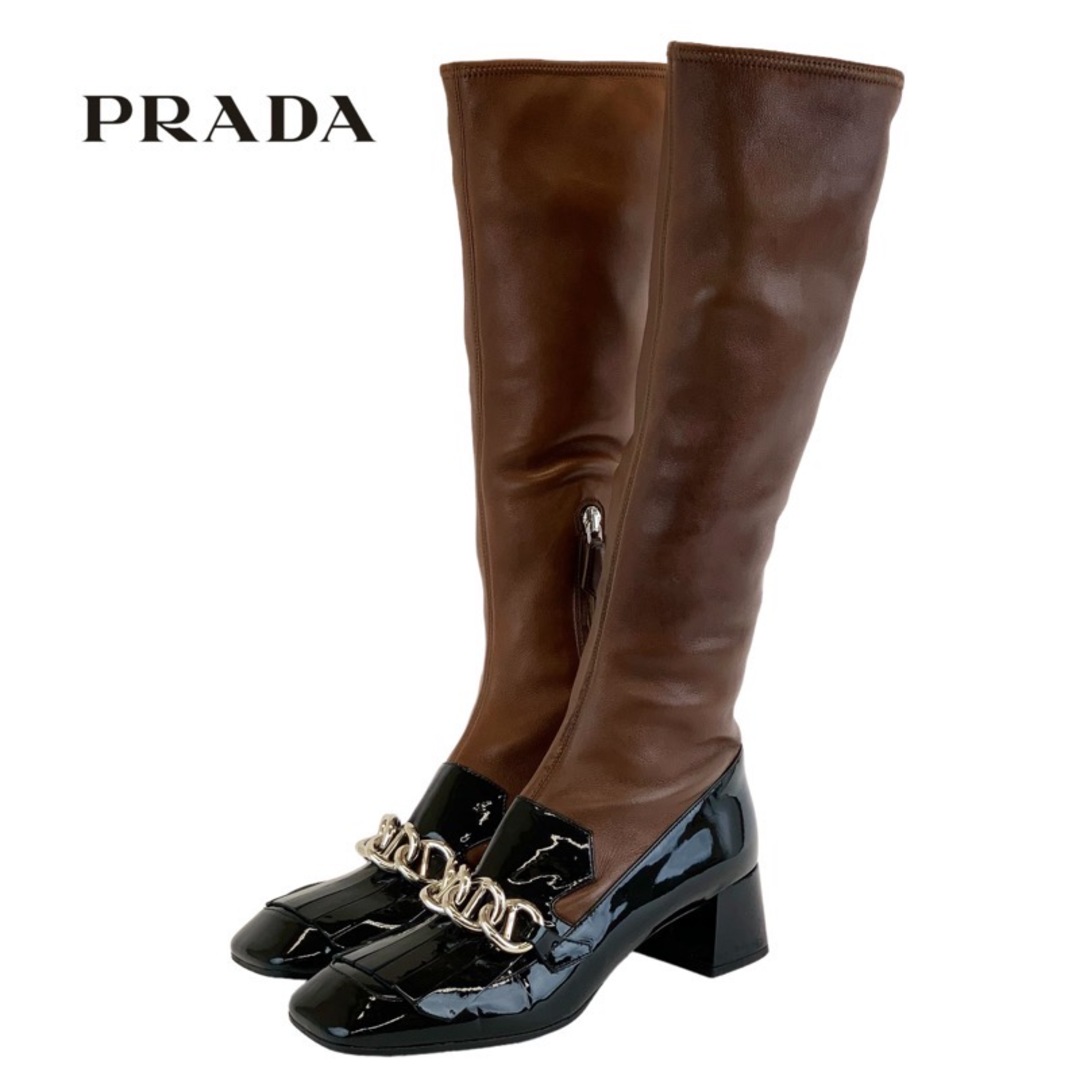 プラダ PRADA ブーツ ロングブーツ 靴 シューズ レザー パテント プラダ PRADA ブーツ ロングブーツ 靴 シューズ レザー パテント