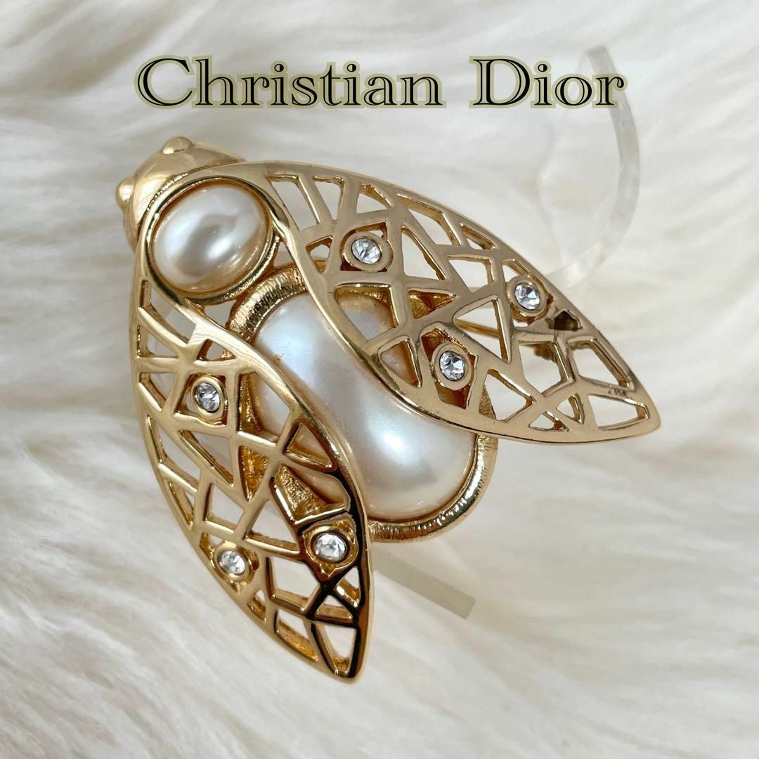 Christian Dior(クリスチャンディオール)の【レア・美品】クリスチャンディオール　ブローチ　蜂　BEE ヴィンテージ　482 レディースのアクセサリー(ブローチ/コサージュ)の商品写真