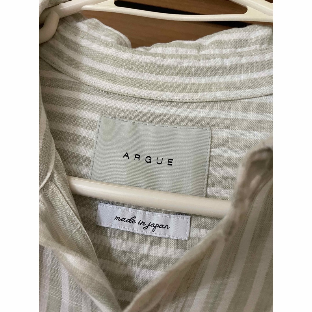 ARGUE(アギュー)のargue STRIPE LINEN SOLODITY SHIRT DRESS レディースのワンピース(ロングワンピース/マキシワンピース)の商品写真