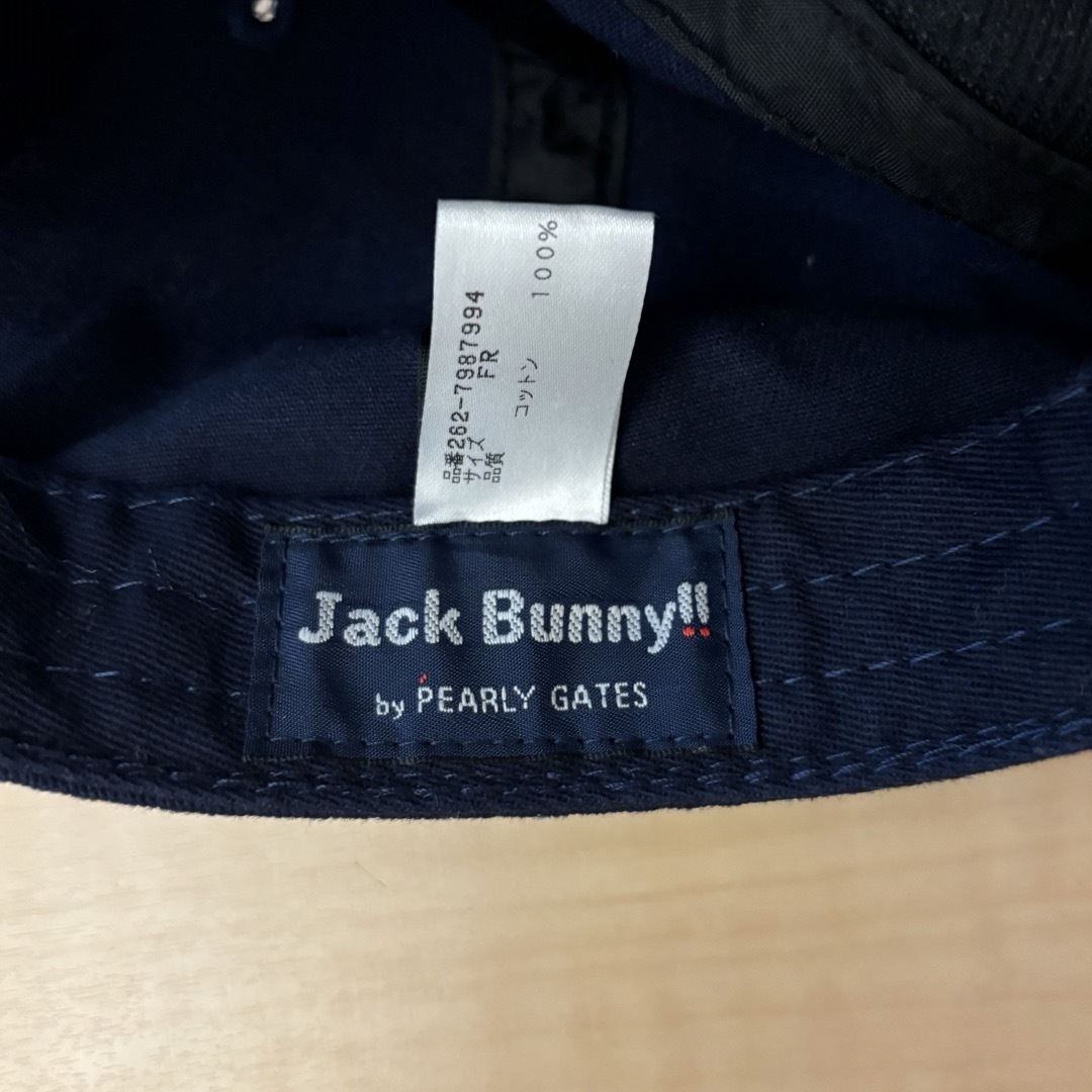 JACK BUNNY!! BY PEARLY GATES(ジャックバニーバイパーリーゲイツ)のジャックバニー　パーリーゲイツ　キャップ　ネイビー　レディース　 スポーツ/アウトドアのゴルフ(その他)の商品写真