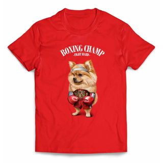 ポメラニアン いぬ 犬 ボクシング チャンピオン 筋トレ 半袖 Tシャツ メンズ(Tシャツ/カットソー(半袖/袖なし))