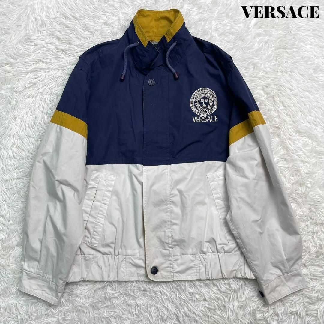 【ヴィンテージ】VERSACE ヴェルサーチ ロゴ ジップ ジャケット ブルゾン メンズのジャケット/アウター(その他)の商品写真