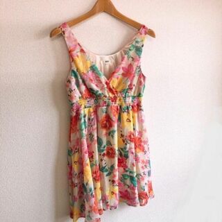 OZOC - OZOC♡花柄チュニック♡胸下ゴム入り♡38サイズ♡夏コーデ♡美品♡オゾック♡