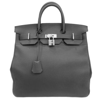 エルメス(Hermes)の　エルメス HERMES オータクロア40 U刻 ブラック　シルバー金具 牛革 トゴ ユニセックス ハンドバッグ(ハンドバッグ)