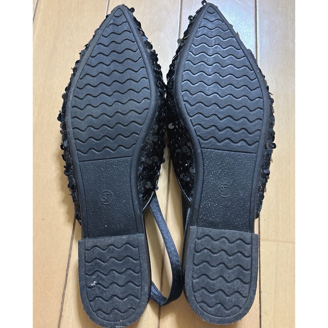 スパンコール  フラット  ミュール  サンダル レディースの靴/シューズ(ミュール)の商品写真