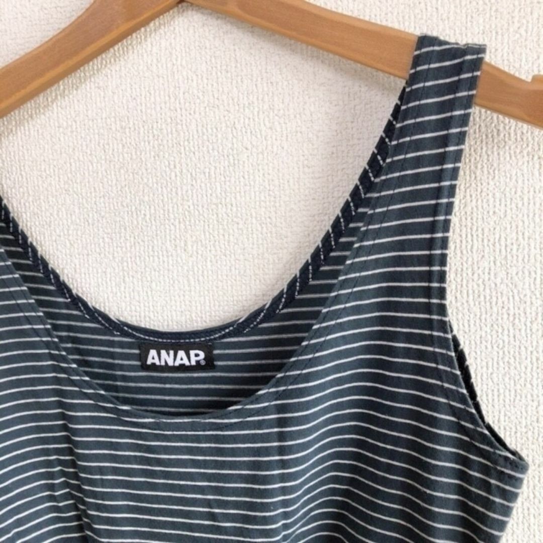 ANAP(アナップ)のANAP♡スソしばりタンクトップ♡ネイビー×ホワイトボーダー♡アナップ♡ レディースのトップス(タンクトップ)の商品写真