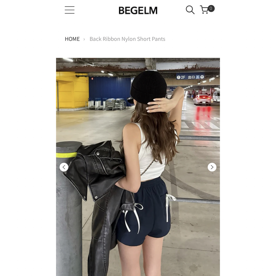 SeaRoomlynn(シールームリン)のBEGELM バックリボンナイロンショートパンツ　ネイビー レディースのパンツ(ショートパンツ)の商品写真