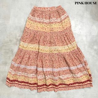 ピンクハウス(PINK HOUSE)の【美品】PINK HOUSE ピンクハウス 小花 ティアード ロングスカート(ロングスカート)