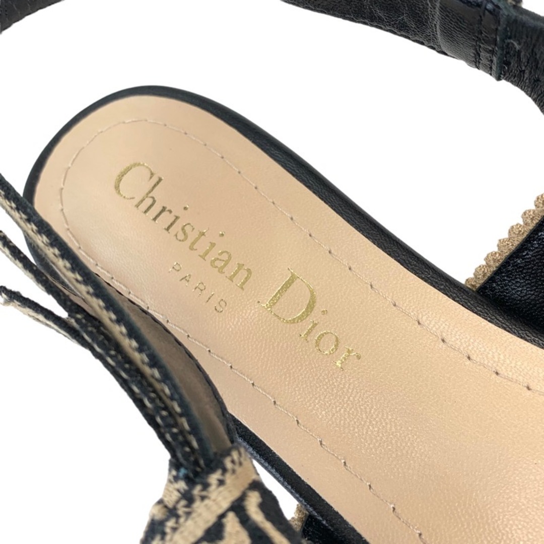 Christian Dior(クリスチャンディオール)のクリスチャンディオール CHRISTIAN DIOR JADIOR パンプス 靴 シューズ ファブリック ベージュ ブラック サンダル フラット チェック スリングバック レディースの靴/シューズ(ハイヒール/パンプス)の商品写真