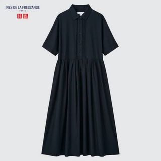 ユニクロ(UNIQLO)の【UNIQLO × INES】タックワンピース（半袖）(ロングワンピース/マキシワンピース)