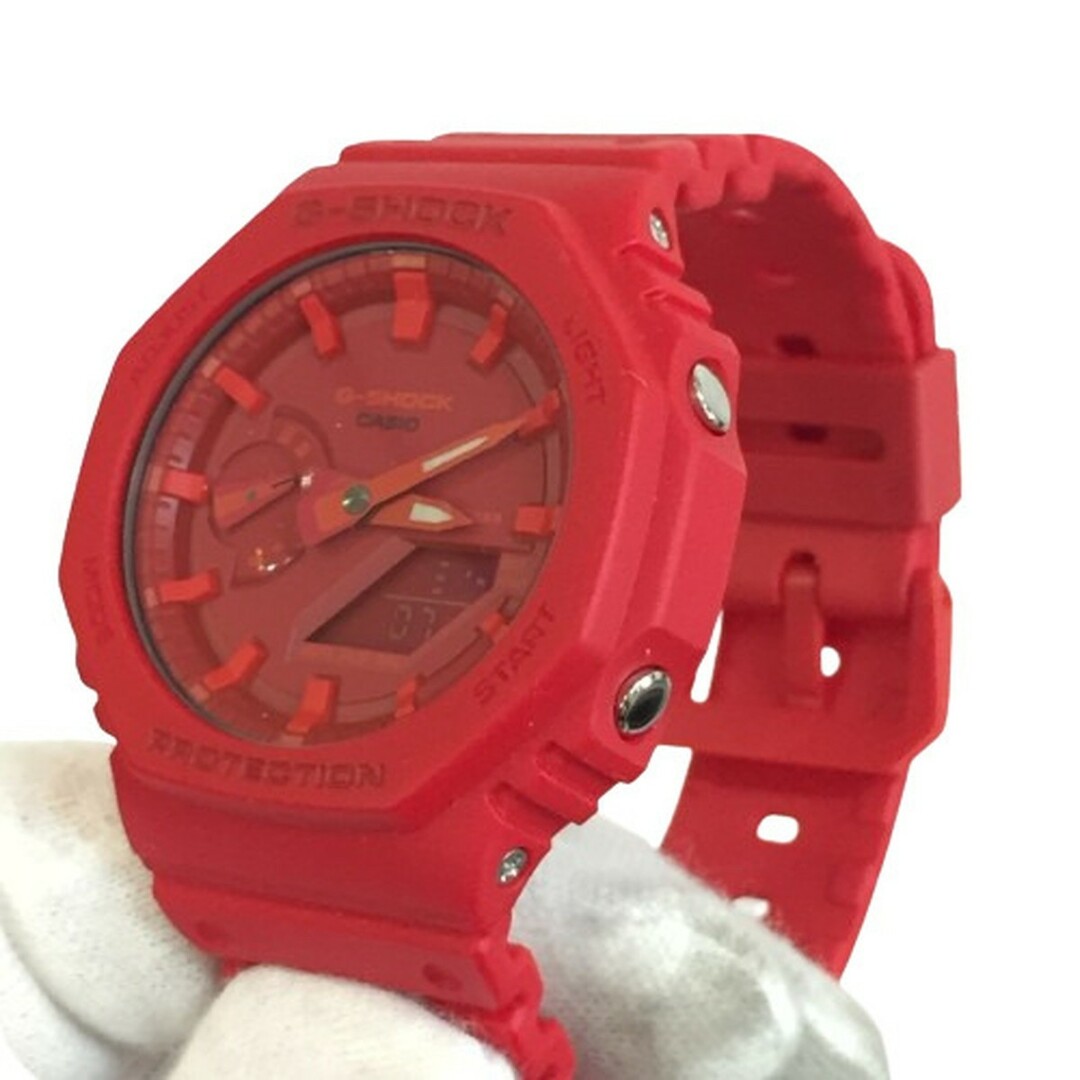 G-SHOCK(ジーショック)のG-SHOCK ジーショック CASIO カシオ GA-2100-4AJF 腕時計 アナデジ デジアナ レッド オクタゴン 八角形 美品 箱付き メンズの時計(腕時計(アナログ))の商品写真