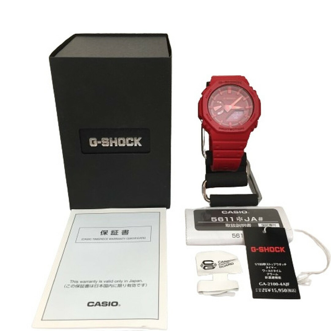 G-SHOCK(ジーショック)のG-SHOCK ジーショック CASIO カシオ GA-2100-4AJF 腕時計 アナデジ デジアナ レッド オクタゴン 八角形 美品 箱付き メンズの時計(腕時計(アナログ))の商品写真