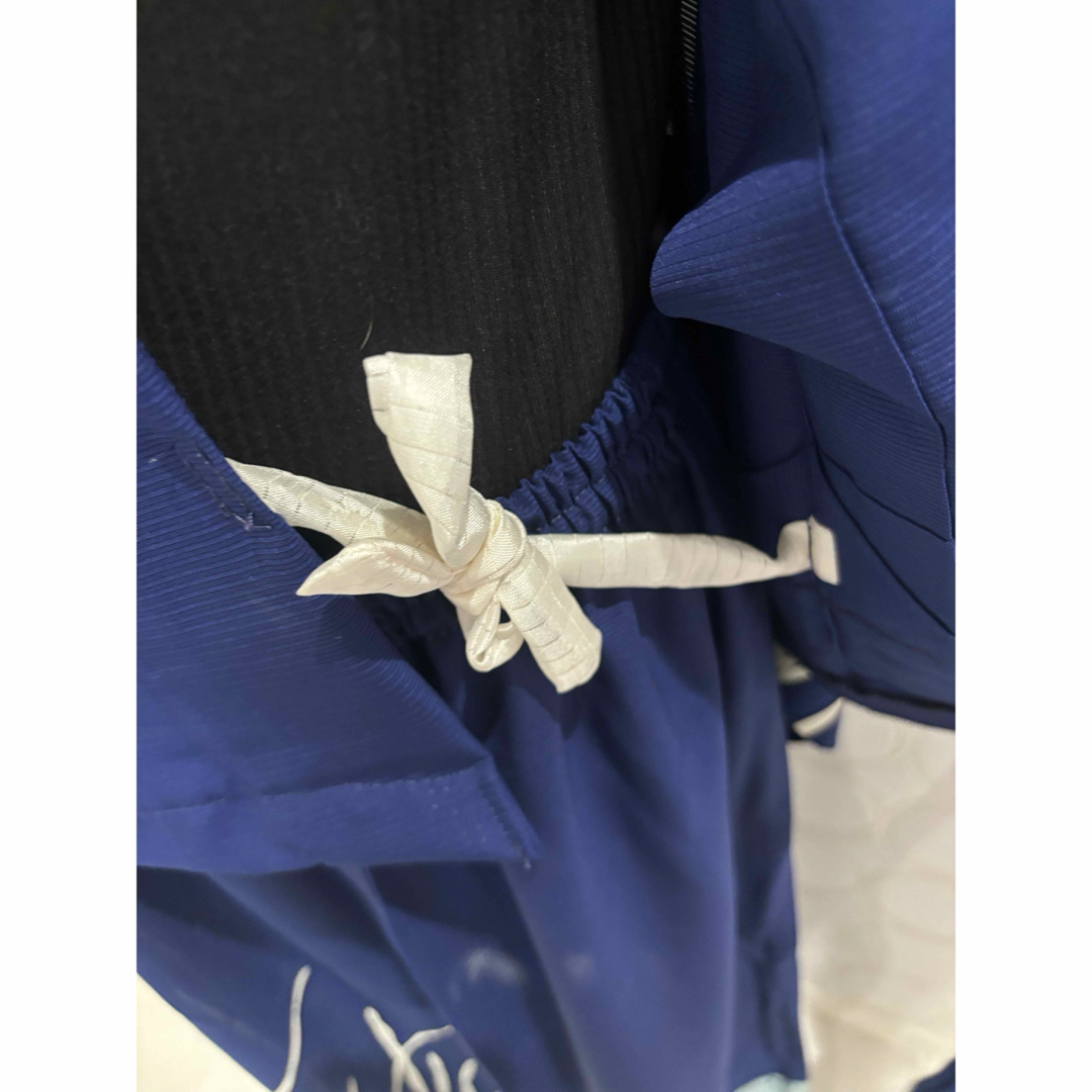 着物リメイク 夏着物 水草 青 ショート丈羽織 ロングスカート レディースのワンピース(ロングワンピース/マキシワンピース)の商品写真