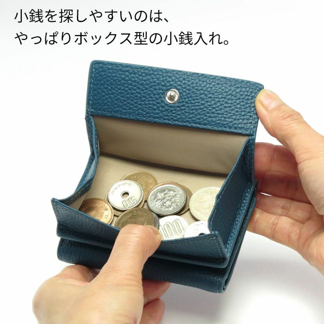 【色: グリーン】[HAKATA NO MORI LEATHER] 三つ折り財布 レディースのバッグ(その他)の商品写真