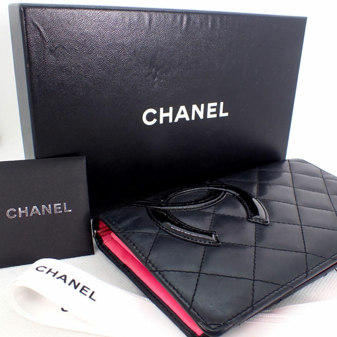 CHANEL(シャネル)のシャネル カンボンライン ブラックｘピンク 長財布[b30-54］ レディースのファッション小物(財布)の商品写真