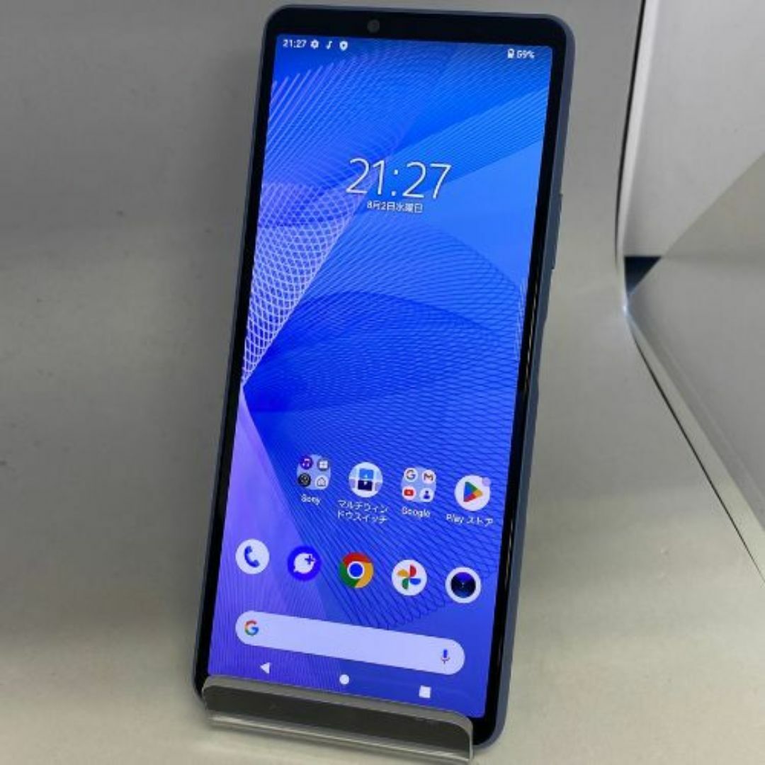 SONY(ソニー)の【中古品】Xperia 10 III au SIMロック解除済 SOG04 ブルー スマホ/家電/カメラのスマートフォン/携帯電話(スマートフォン本体)の商品写真