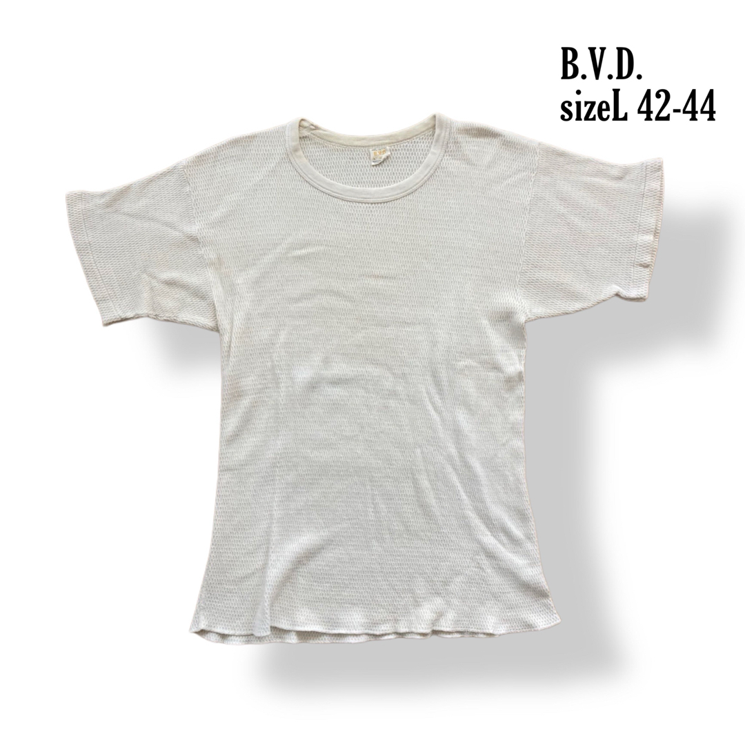 BVD(ビーブイディー)の【即日発送】70s B.V.D. サーマル 肉厚 Tシャツ L ヴィンテージ メンズのトップス(Tシャツ/カットソー(半袖/袖なし))の商品写真