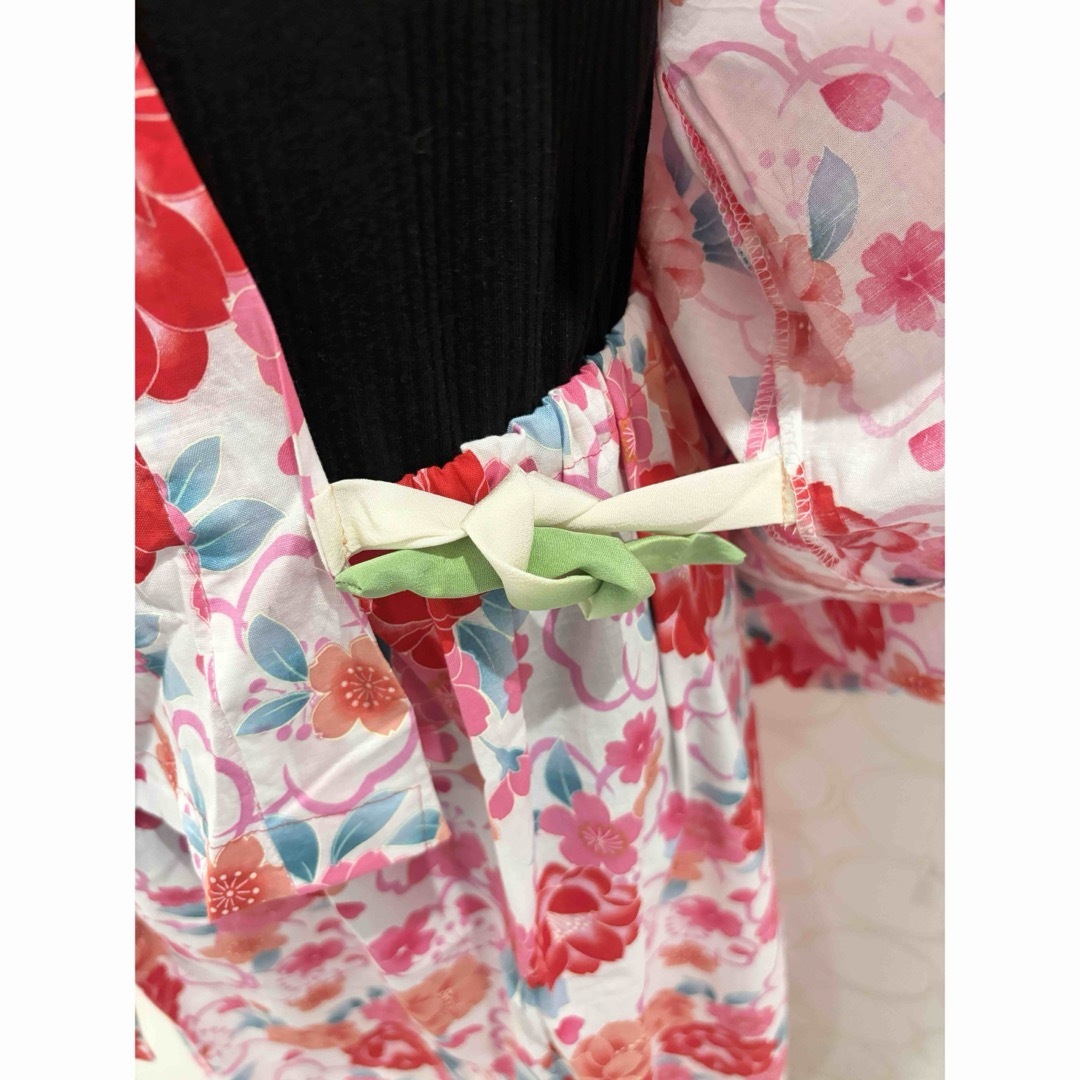 浴衣リメイク 花づくし ショート丈羽織 ロングスカート レディースのワンピース(ロングワンピース/マキシワンピース)の商品写真