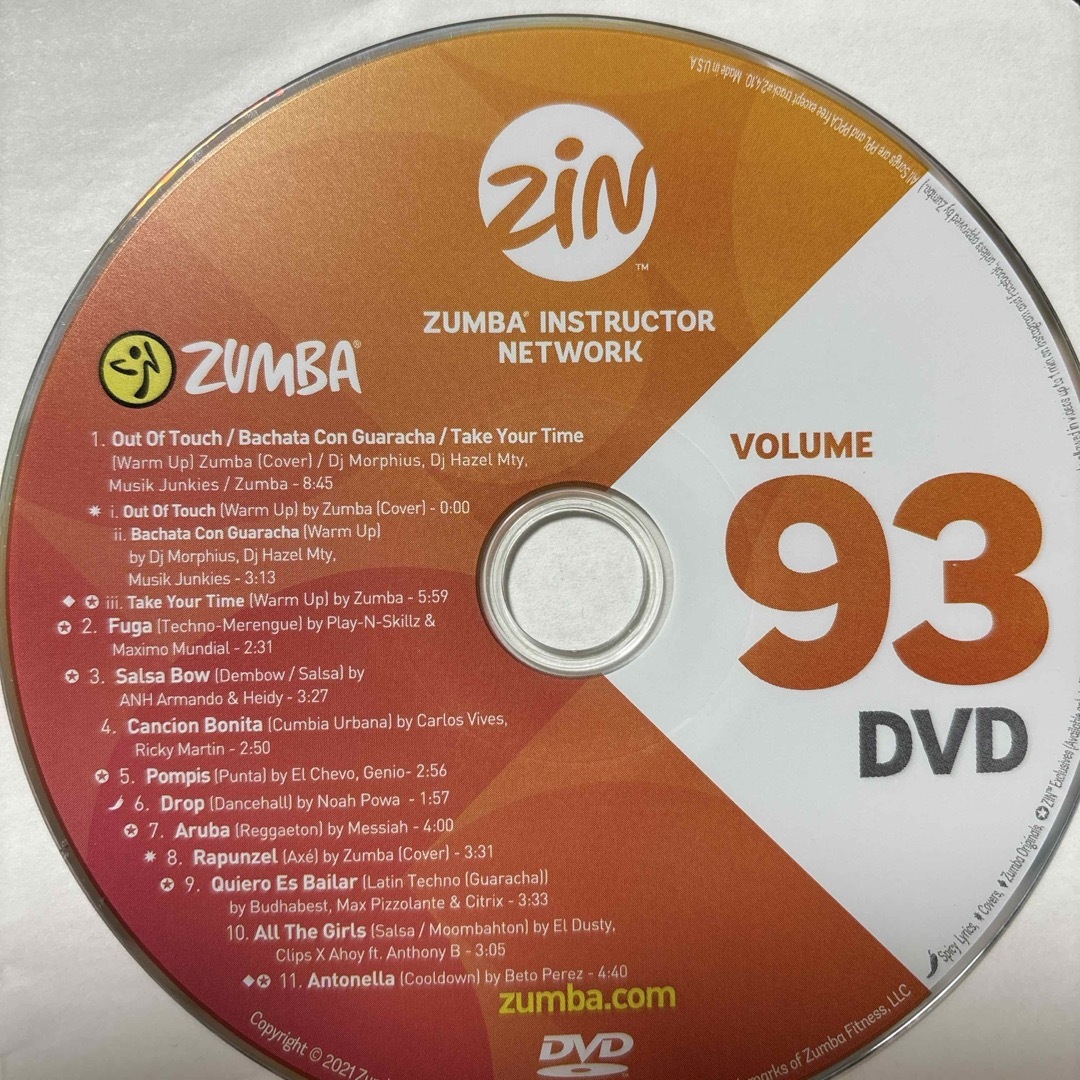 Zumba(ズンバ)のズンバ　ZIN93  CD.DVD エンタメ/ホビーのDVD/ブルーレイ(スポーツ/フィットネス)の商品写真