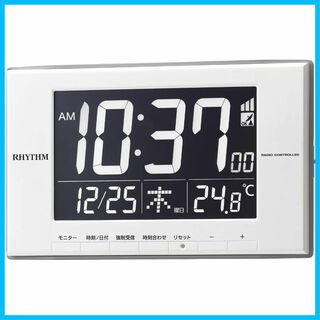 【数量限定】リズム(RHYTHM) 目覚まし時計 電波時計 温度計 カレンダー (置時計)